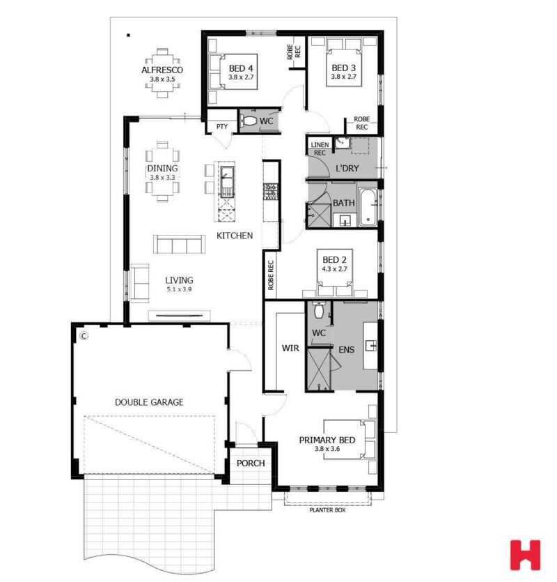 MUNDIJONG Lot 136 Almond Road Floor Plan